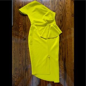 Asymmetrical one shoulder bodycon dress with slit